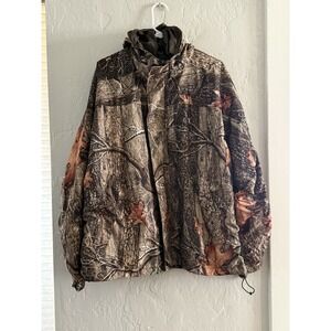 Huntworth Camo Hunting Long Sleeve Hooded Polyester Lightweight Jacket Size L